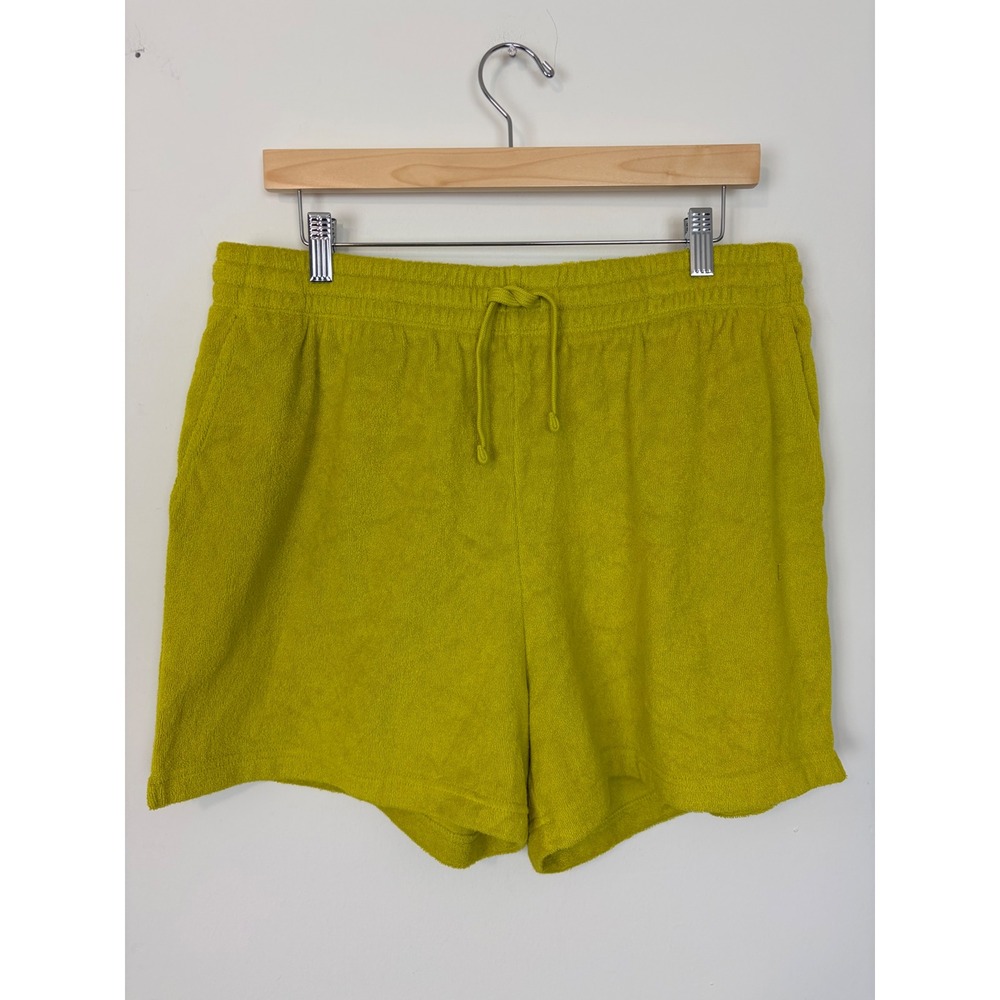 EVERLANE The Terry Cloth‎ Short Citrus Key Lime Green Pull On Drawstring XL